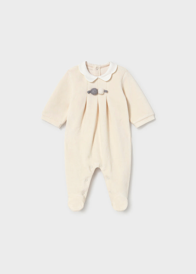 Velour Romper with Collar - Pottery Rompers & Coveralls Mayoral