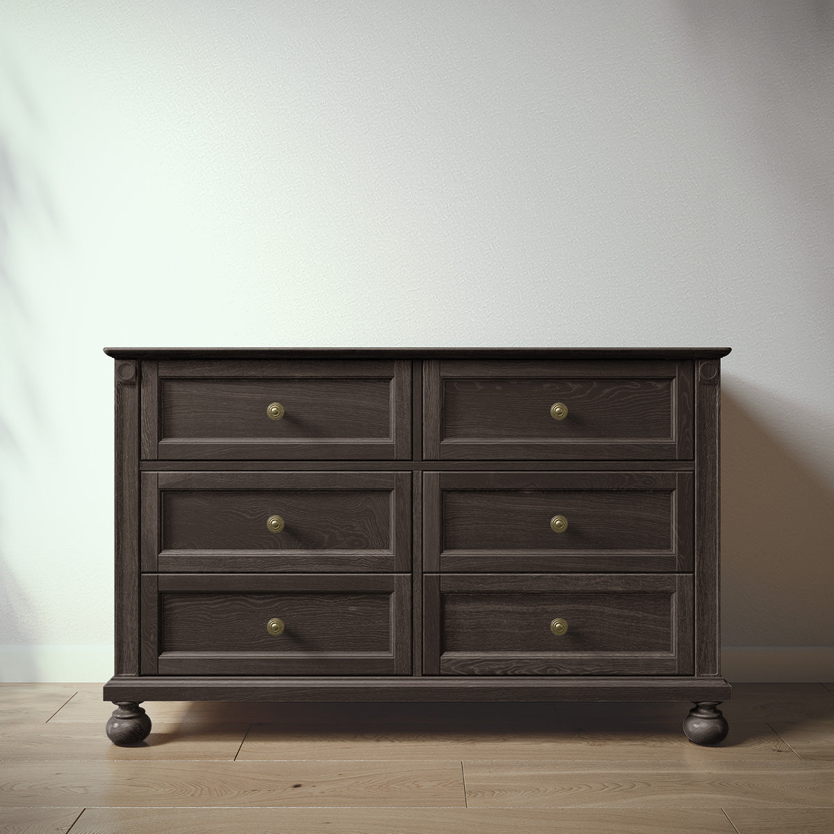 Romina Dakota Double Dresser Dressers Romina Furniture Aqua Grey Bronze Swirl Knob