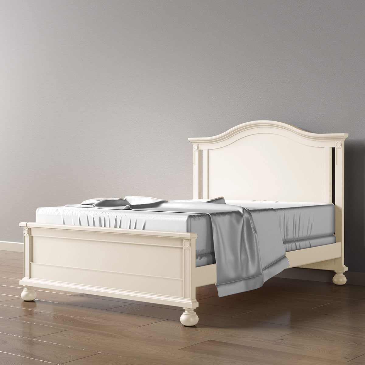 Romina Dakota Full Bed / Solid Back Beds - Full Romina Furniture Bianco Satinato