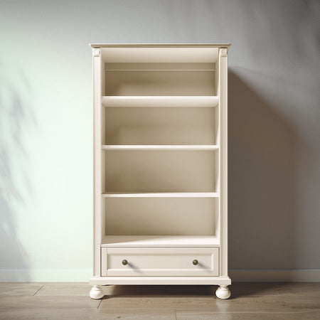 Romina Dakota Bookcase Bookcases Romina Furniture Bianco Satinato Bronze Swirl Knob