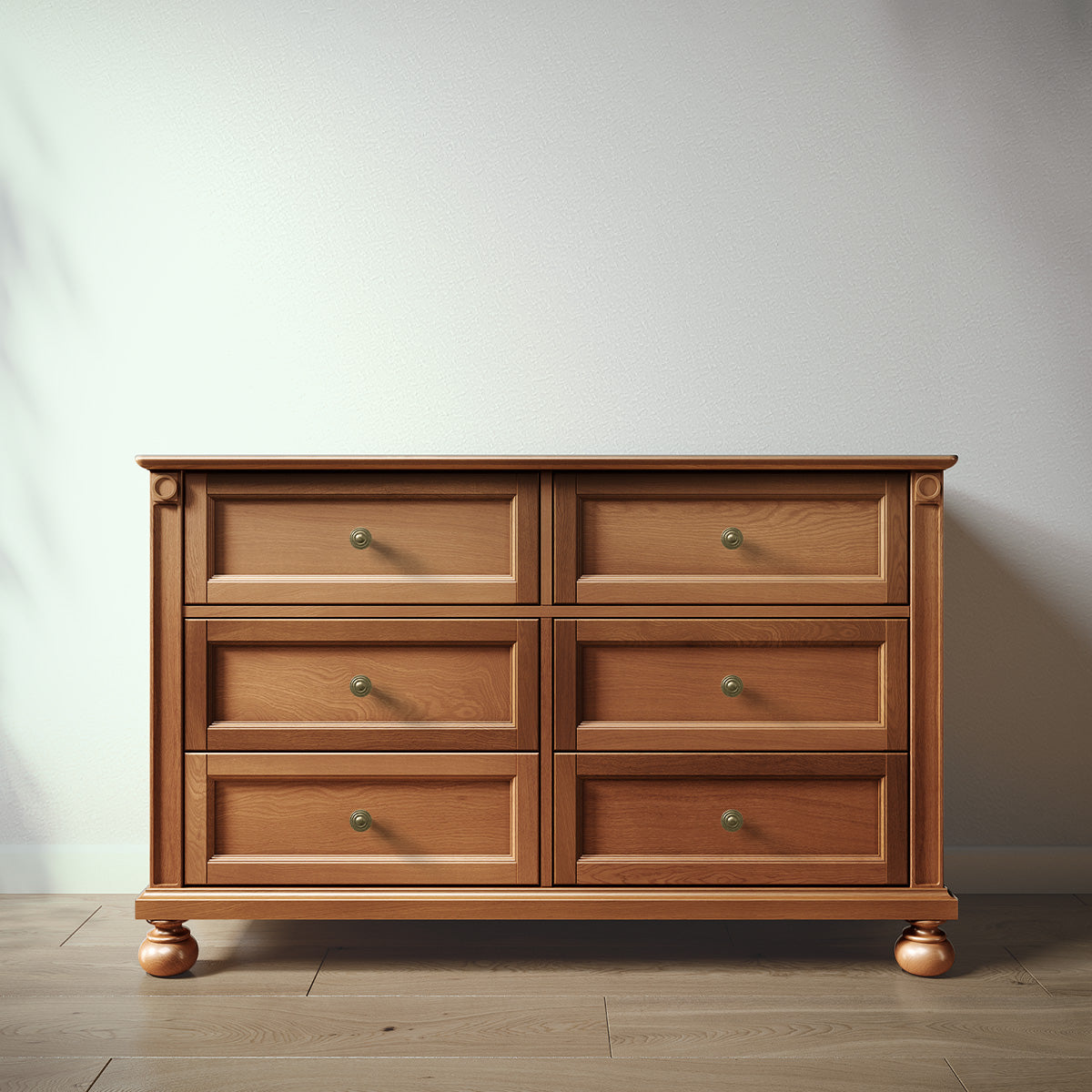 Romina Dakota Double Dresser Dressers Romina Furniture Bruno Antico Bronze Swirl Knob