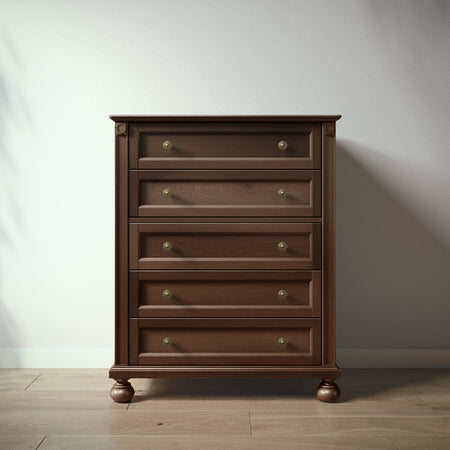 Romina Dakota Tall Chest Dressers Romina Furniture Nocello Bronze Swirl Knob