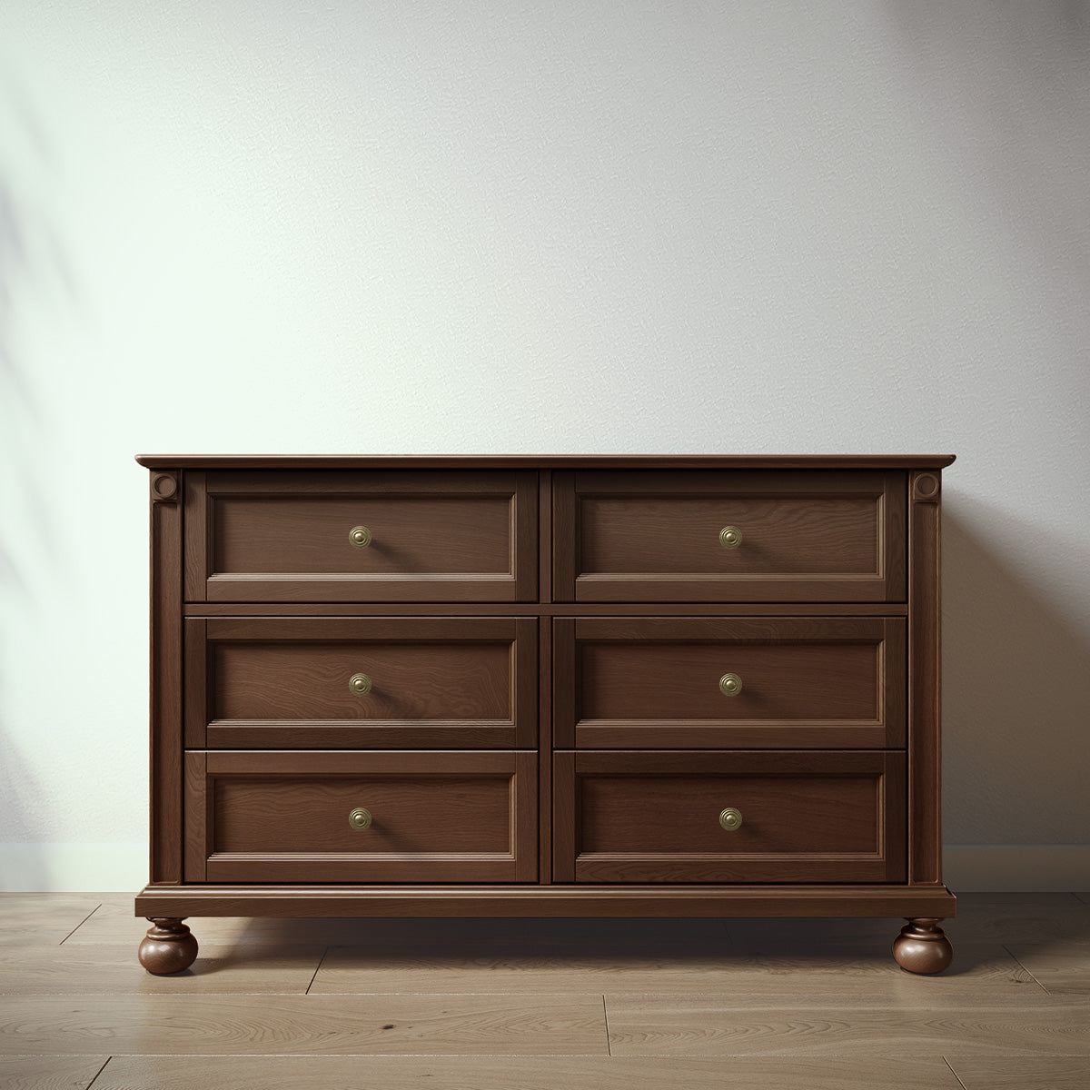Romina Dakota Double Dresser Dressers Romina Furniture Nocello Bronze Swirl Knob