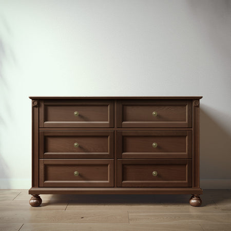 Romina Dakota Double Dresser Dressers Romina Furniture Nocello Bronze Swirl Knob