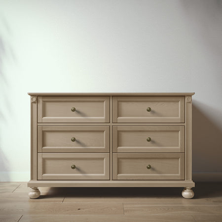 Romina Dakota Double Dresser Dressers Romina Furniture Sandstone Bronze Swirl Knob