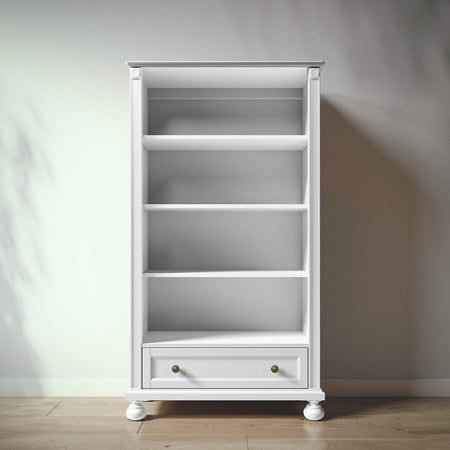 Romina Dakota Bookcase Bookcases Romina Furniture Solid White Bronze Swirl Knob