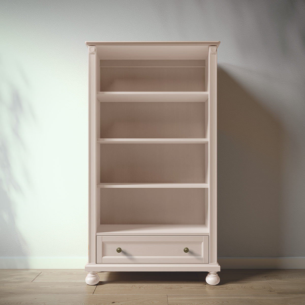 Romina Dakota Bookcase Bookcases Romina Furniture Washed White Bronze Swirl Knob