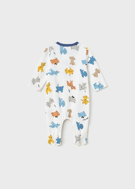 Cotton One-Piece Footie - Dog Print Clothing - Infant Mayoral