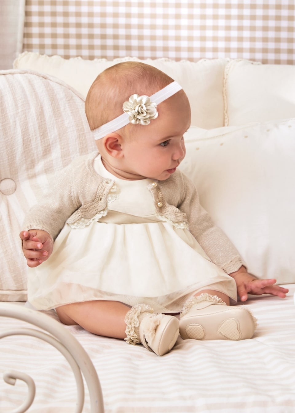 Mayoral Natural Tulle Dress Newborn