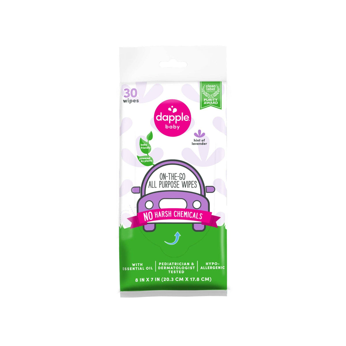 Dapple On the Go Wipes, Lavender, 30ct Cleaning Sets Earth Mama Organics