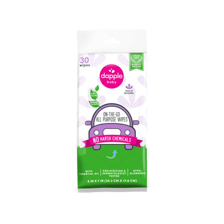 Dapple On the Go Wipes, Lavender, 30ct Cleaning Sets Earth Mama Organics