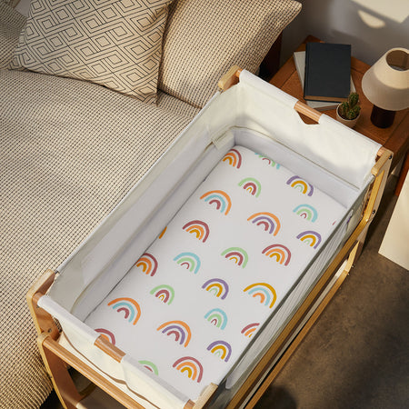 Snuz Twin Pack Bassinet Sheets - Multi Rainbow Fitted Sheets Snuz