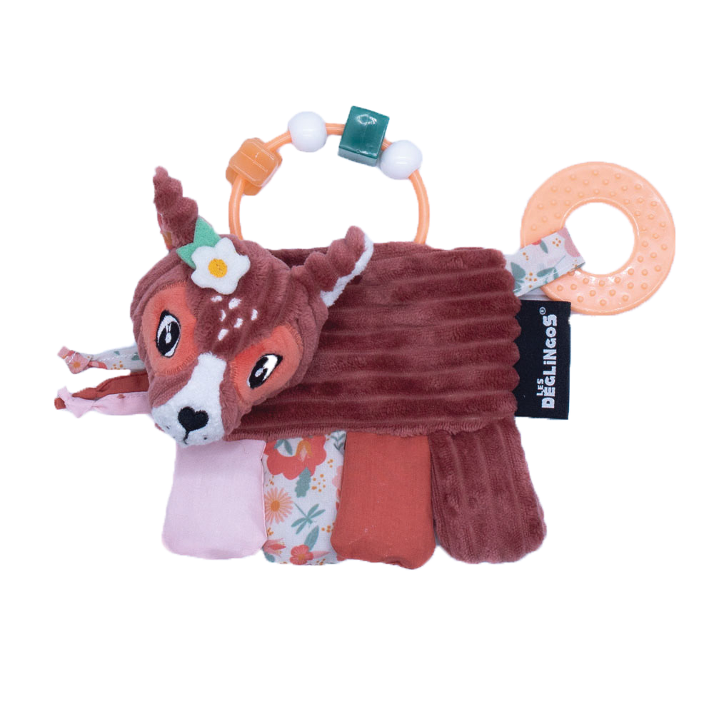 Les Deglingos Activity Rattle Toys - Infant Tri Action Toys Melimelos Deer