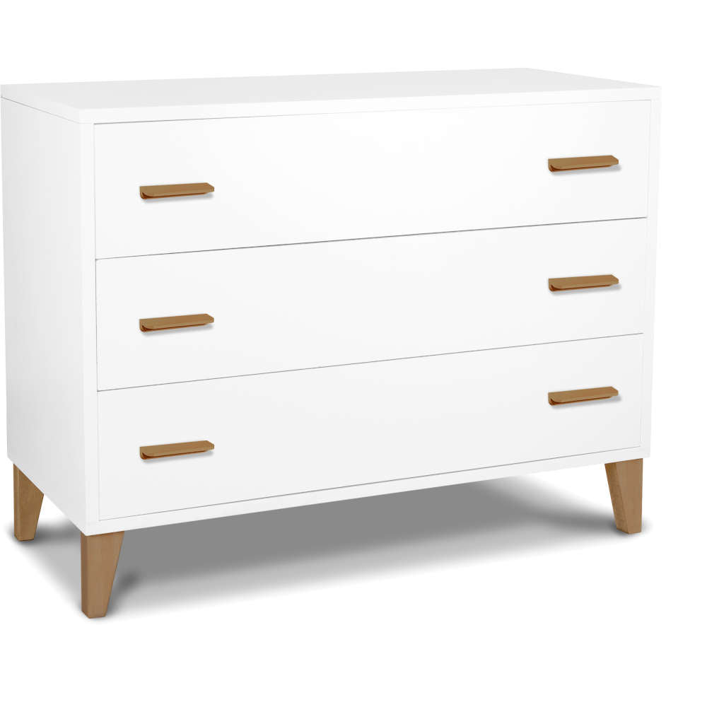 Caravaggio 3-Drawer Dresser Dressers Pali White/Walnut Standard