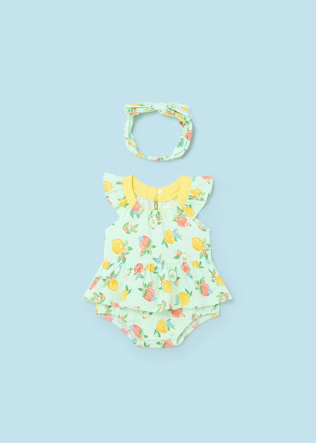 Pear Print Romper w/ Headband Clothing - Infant Mayoral