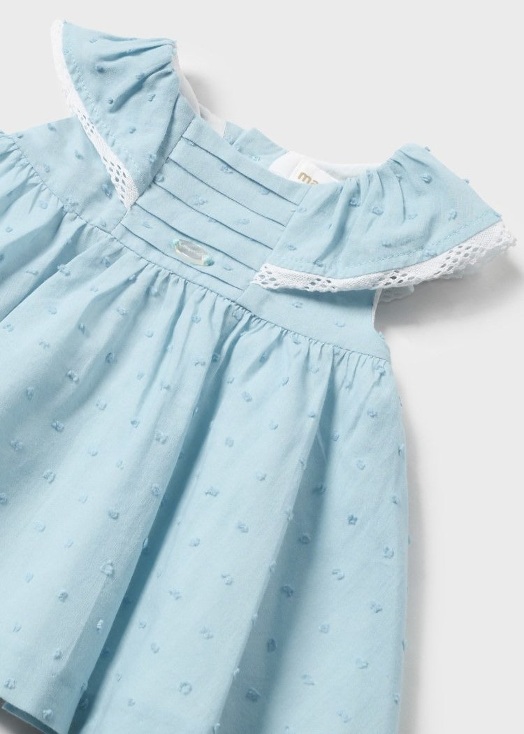 Mayoral Newborn Plumeti Dress in Glass