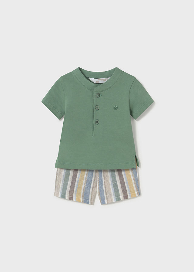 Newborn Green Shorts and Polo Shirt Set
