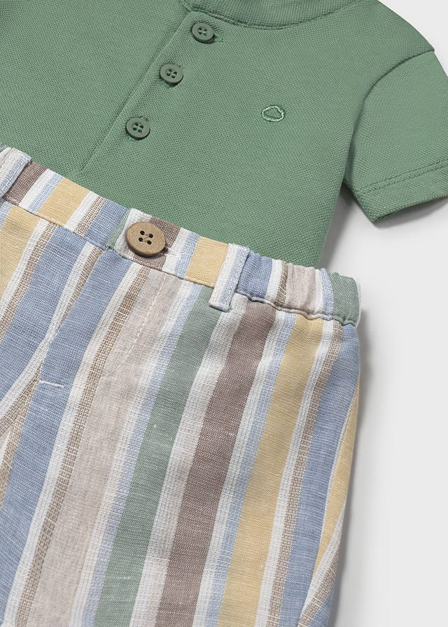 Newborn Green Shorts and Polo Shirt Set