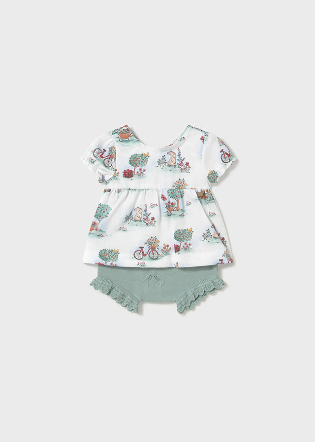 Newborn Mint Knit Bloomers and T-Shirt Set