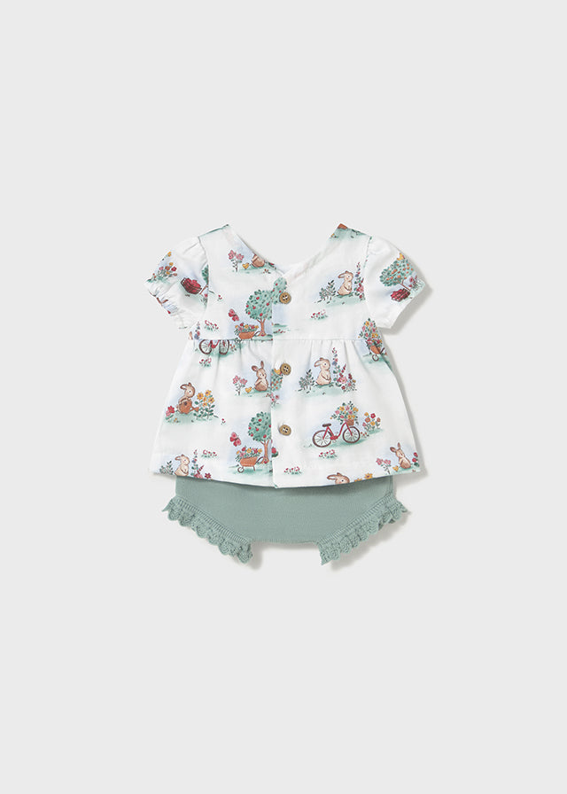 Newborn Mint Knit Bloomers and T-Shirt Set