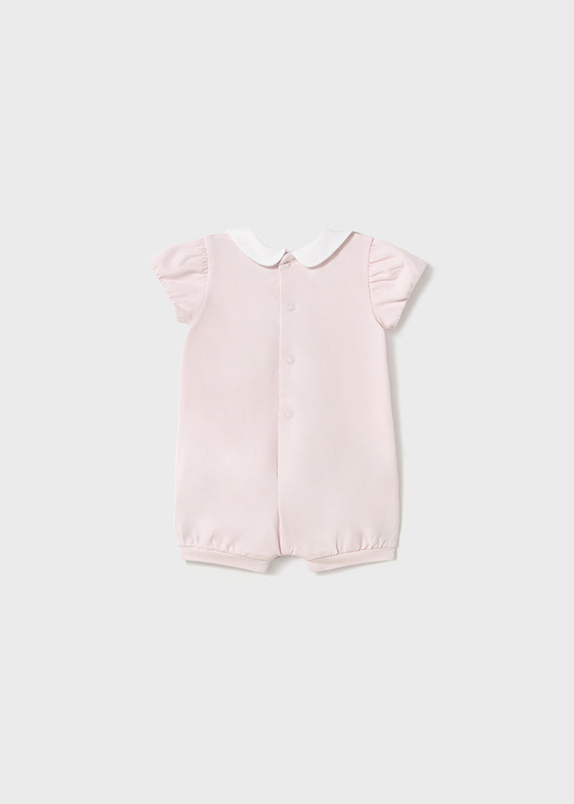 Newborn Collared Flower Pink Rompers