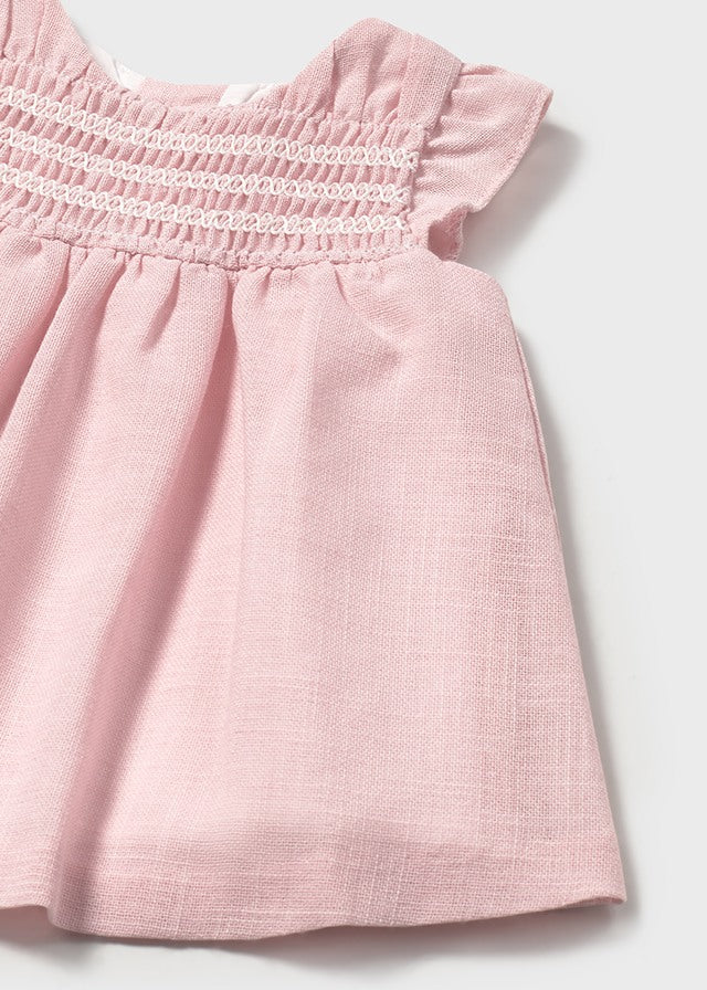 newborn smocked dress Baby Girls Pink Smocked Take Home Gown & Bonnet Set main image 0