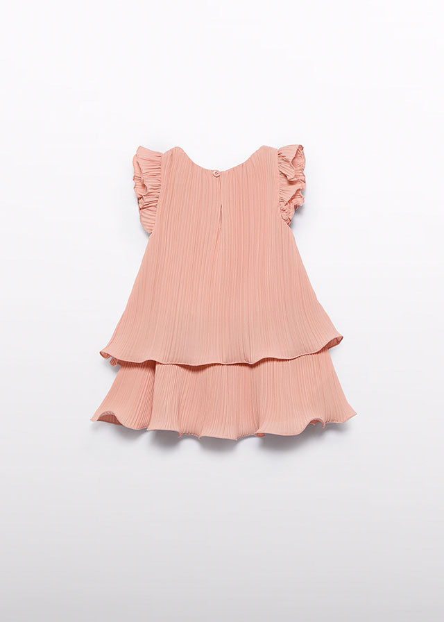 strapless open back dress Abel & Lula Salmon Pleated Crepe Dress