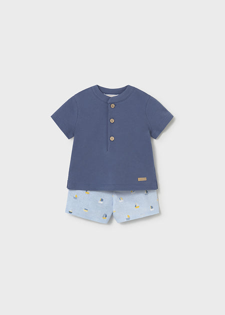 Mayoral Newborn Boy Nautical Printed Shorts and Polo Set Clothing - Boys Outfits Mayoral