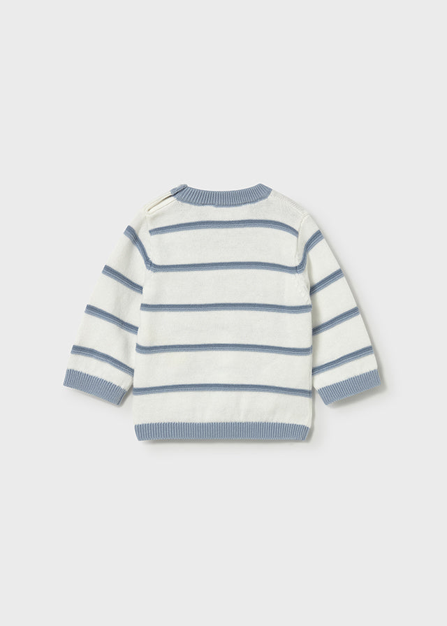 Mayoral Newborn Blue / White Striped Sweater + Tan Pants Clothing - Boys Outfits Mayoral