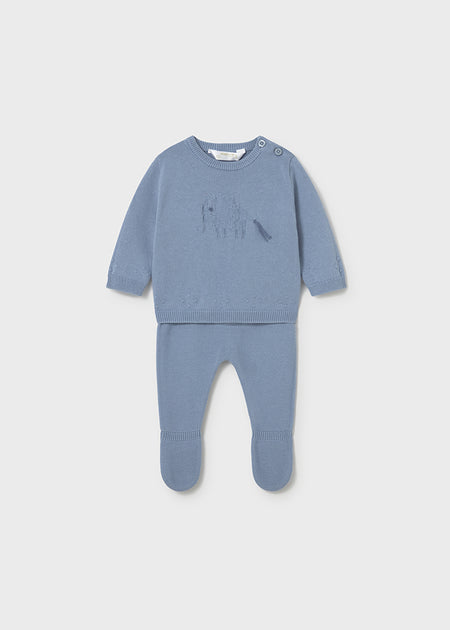 Mayoral Newborn Knit Pants and Sweater Set Clothing - Infant Mayoral Atlantis Blue 0-1 Months