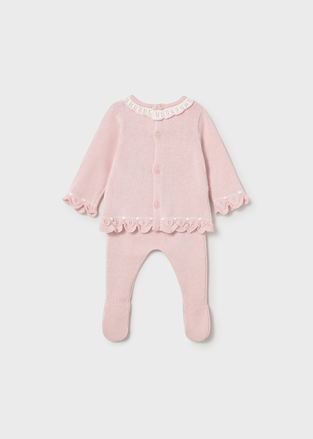 Mayoral Newborn Girl Knit Pants and Sweater Layette Set Clothing - Infant Mayoral