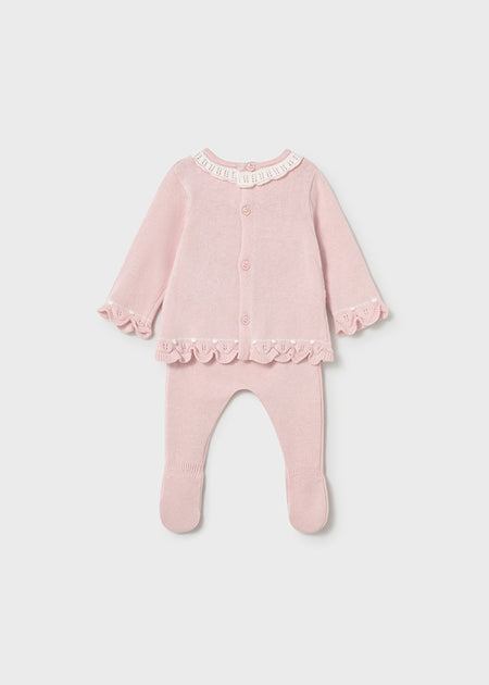 Mayoral Newborn Girl Knit Pants and Sweater Layette Set Clothing - Infant Mayoral