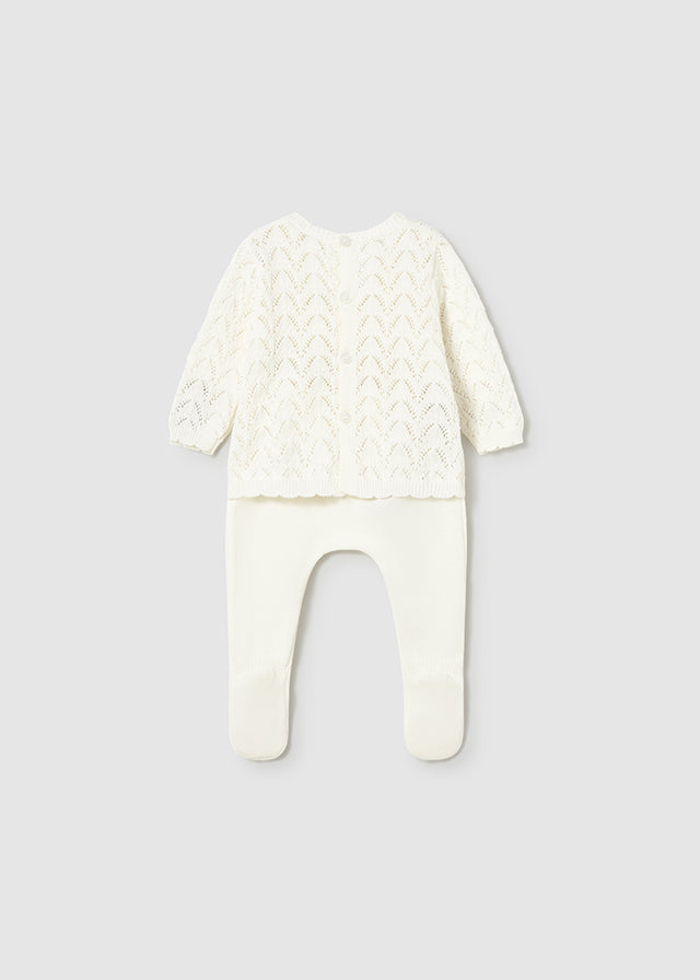 Mayoral Newborn Girl Knit Pants and Sweater Layette Set Clothing - Infant Mayoral