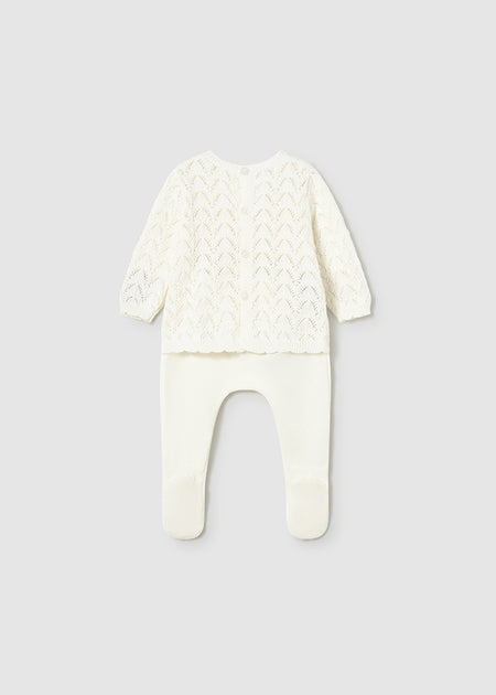 Mayoral Newborn Girl Knit Pants and Sweater Layette Set Clothing - Infant Mayoral