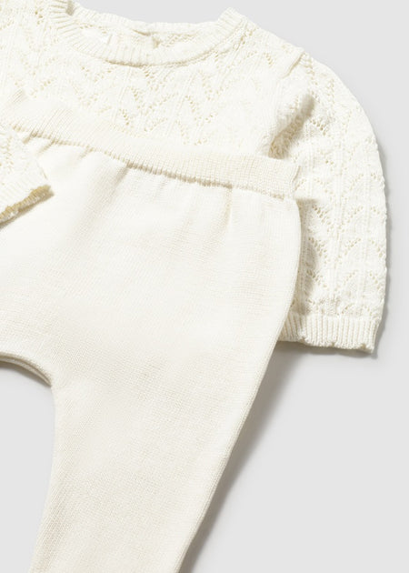 Mayoral Newborn Girl Knit Pants and Sweater Layette Set Clothing - Infant Mayoral
