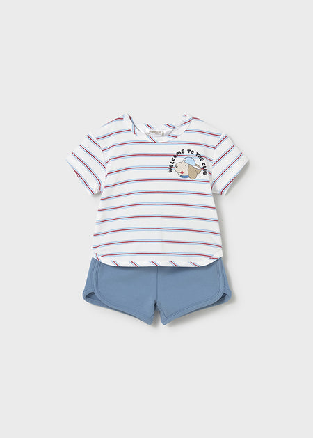 Mayoral Newborn Cotton Short & Shirt Set Clothing - Boys Outfits Mayoral Blue Shorts 4-6 Months
