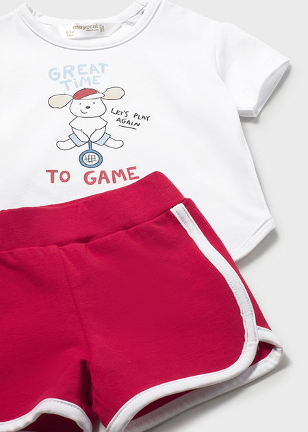 Mayoral Newborn Cotton Short & Shirt Set Clothing - Boys Outfits Mayoral Red Shorts 4-6 Months