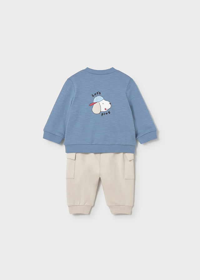 Mayoral Newborn Boy French Terry Shirt & Pant Set Clothing - Boys Outfits Mayoral Cream Pants 4-6 Months