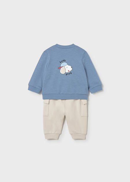 Mayoral Newborn Boy French Terry Shirt & Pant Set Clothing - Boys Outfits Mayoral Cream Pants 4-6 Months