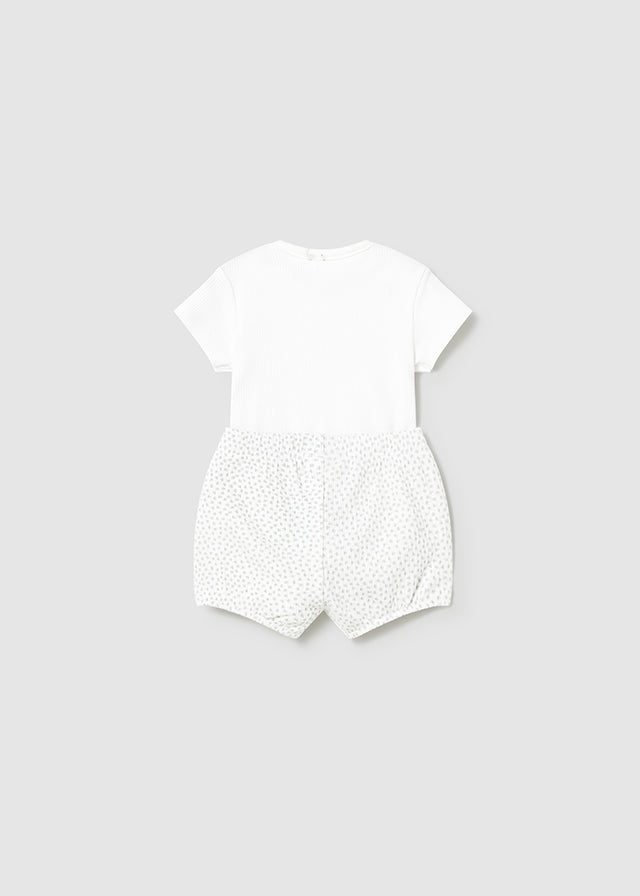 Mayoral Newborn Bodysuit + Shorts Set / Silver Clothing - Boys Outfits Mayoral White Shorts 1-2 Months