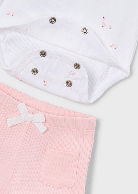 Mayoral Newborn Bodysuit + Shorts Set / Rose Pink Clothing - Boys Outfits Mayoral