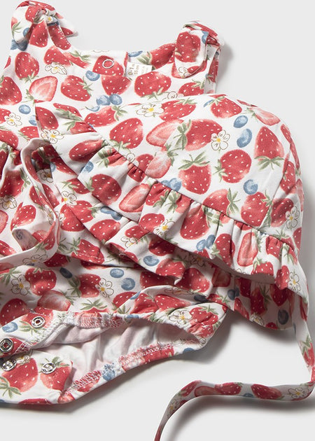 Mayoral Newborn Girl Strawberry Print Romper with Hat Set Clothing - Boys Outfits Mayoral