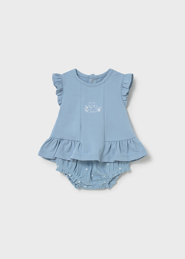 Mayoral Newborn Girl Shirt & Short Set \ Lagoon