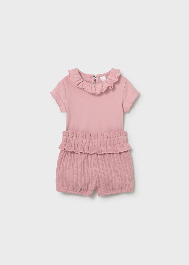 Mayoral Newborn Girl Shirt & Short Set \ Strawberry Clothing - Boys Outfits Mayoral Pink Shirt 0-1 Months