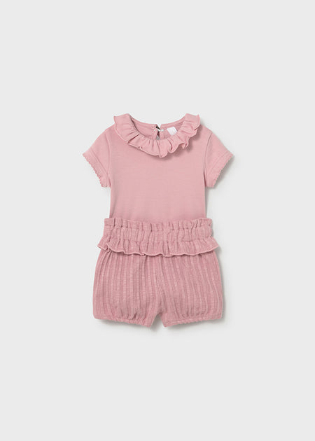 Mayoral Newborn Girl Shirt & Short Set \ Strawberry Clothing - Boys Outfits Mayoral Pink Shirt 0-1 Months