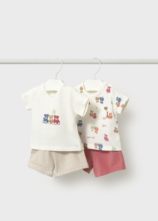 Mayoral Newborn Boy 2 Piece Shirt & Short Set \ Terracota Clothing - Boys Outfits Mayoral