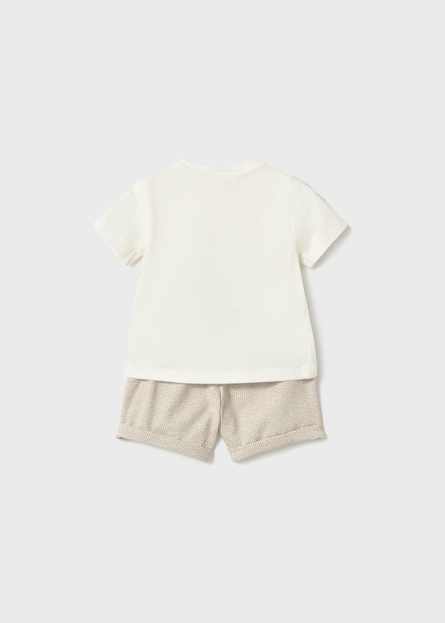 Mayoral Newborn Boy 2 Piece Shirt & Short Set \ Terracota Clothing - Boys Outfits Mayoral