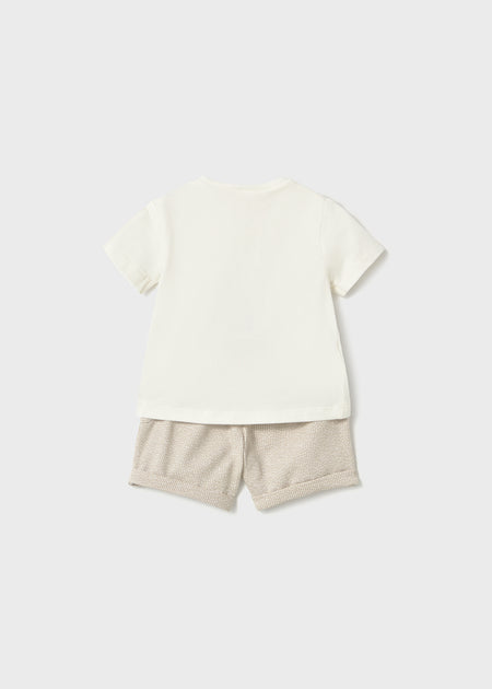Mayoral Newborn Boy 2 Piece Shirt & Short Set \ Terracota Clothing - Boys Outfits Mayoral