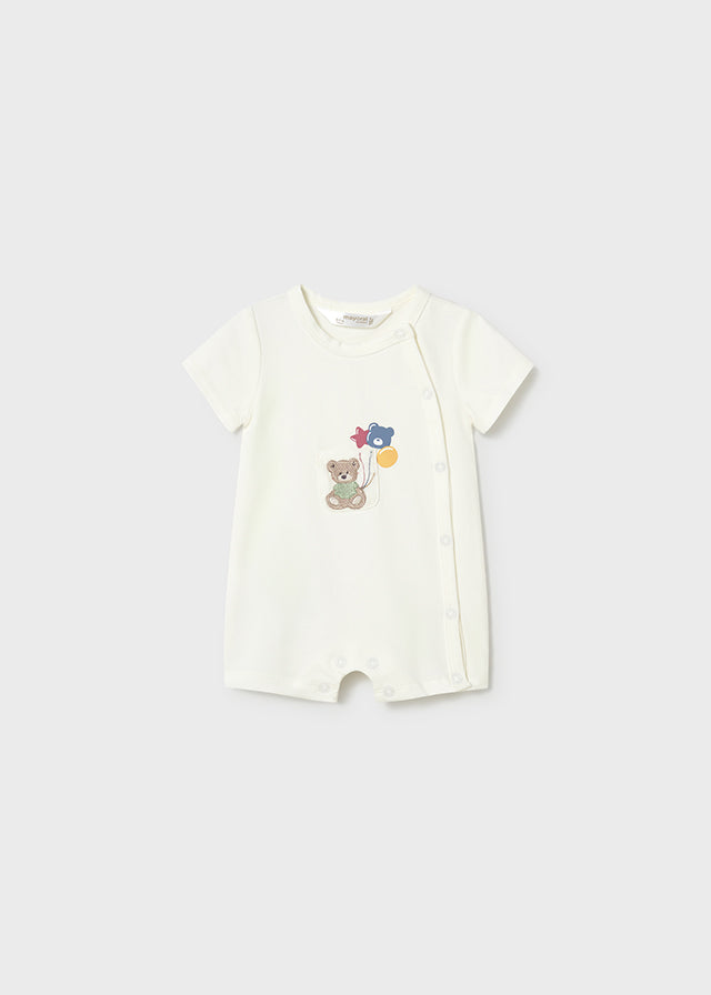 Mayoral Newborn Boy Romper \ Bears Rompers & Coveralls Mayoral White 0-1 Months