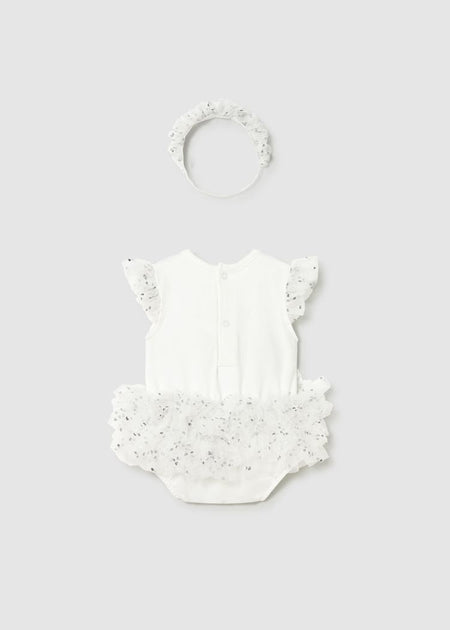 Newborn Girl Tulle Bodysuit with Headband Set Clothing - Infant Mayoral